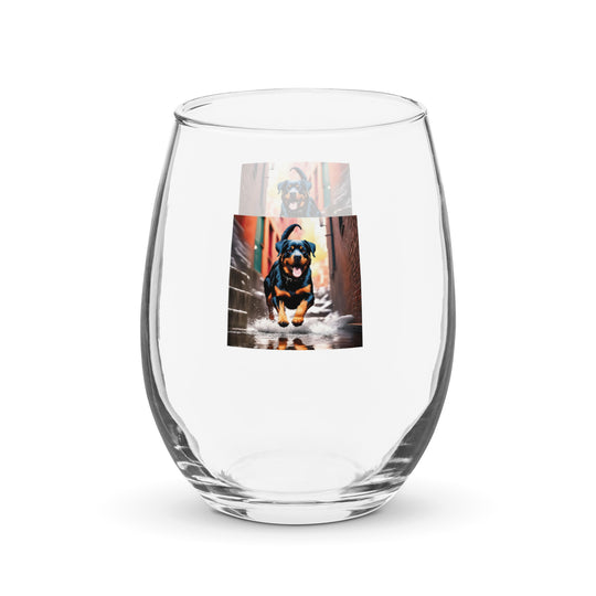 Rottweiler- Stemless wine glass v2