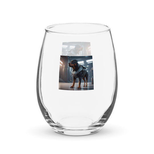 Rottweiler- Stemless wine glass v4