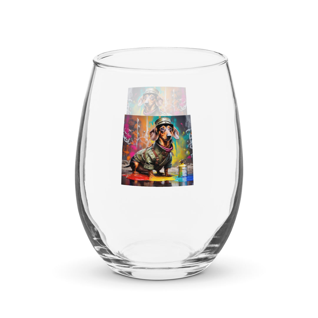Dachshund- Stemless Wine Glass