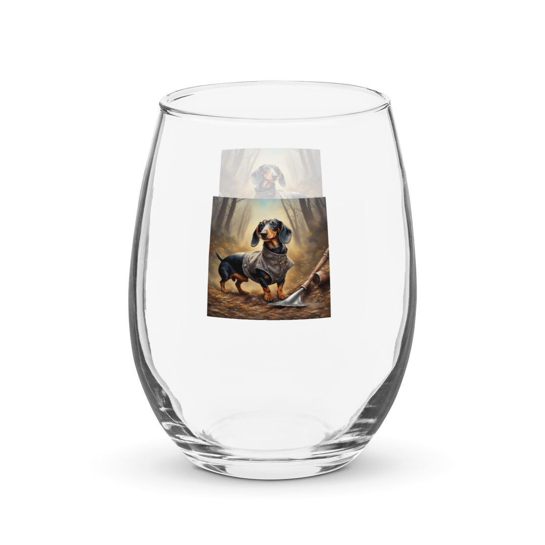 Dachshund- Stemless Wine Glass v2