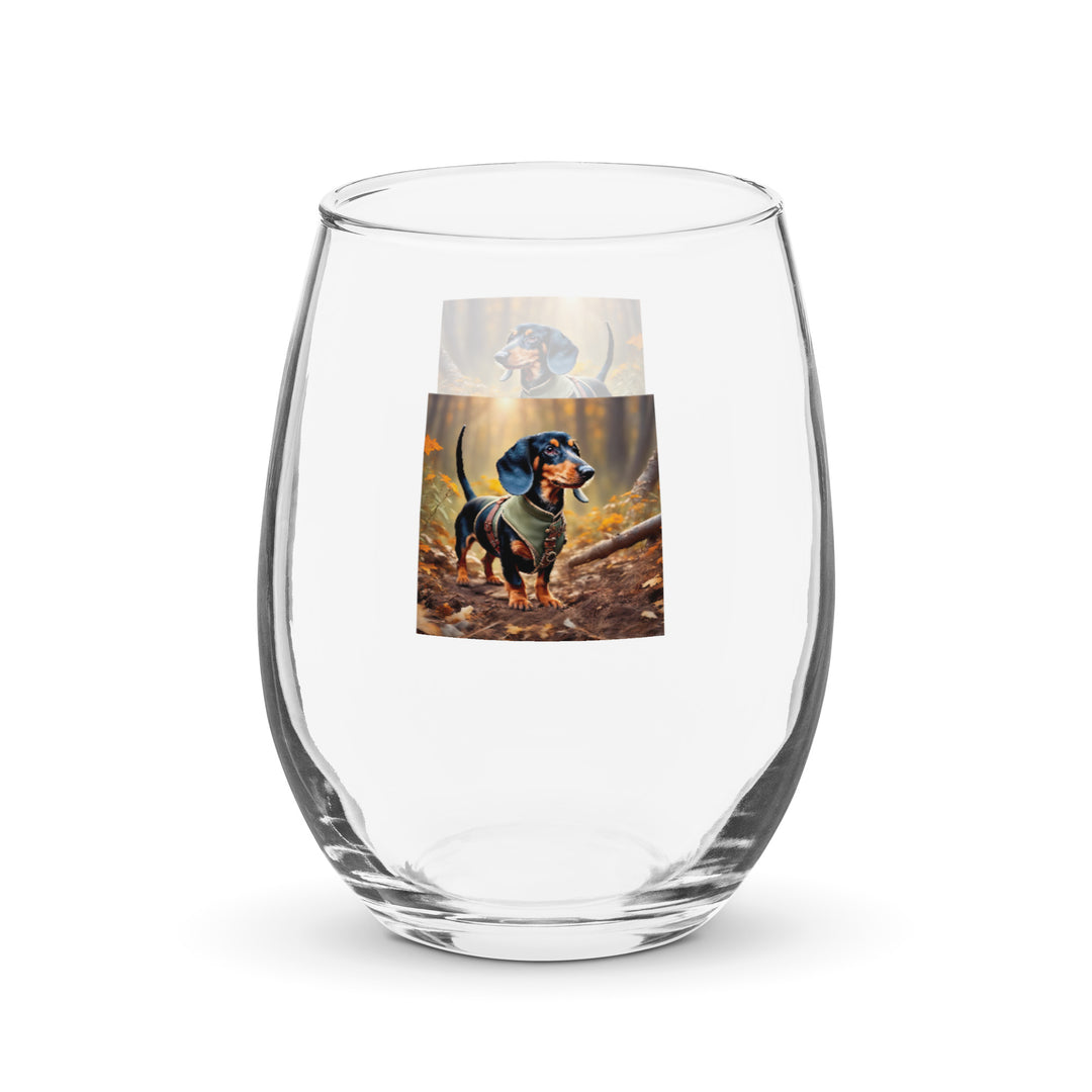 Dachshund- Stemless Wine Glass v3