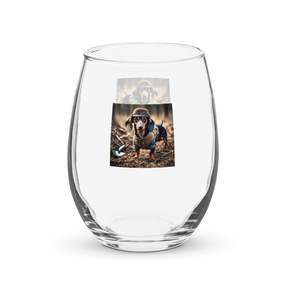 Dachshund- Stemless Wine Glass v4