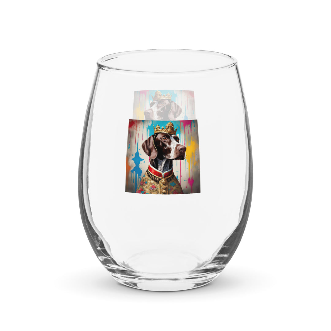 German Shorthaired Pointer- Stemless wine glass