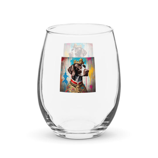 German Shorthaired Pointer- Stemless wine glass