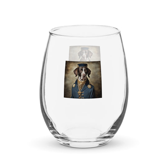 German Shorthaired Pointer- Stemless wine glass v3