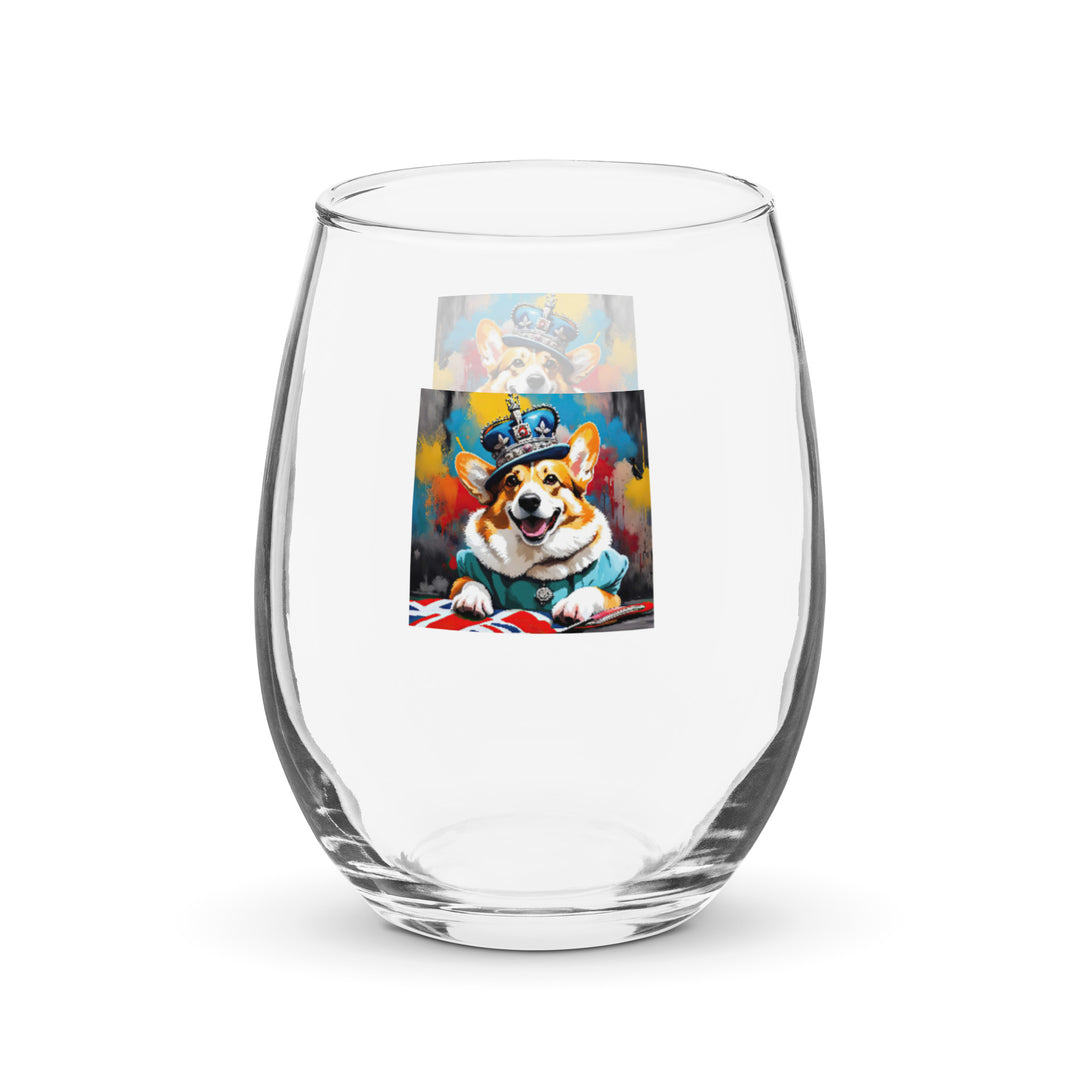 Pembroke Welsh Corgi- Stemless wine glass v2