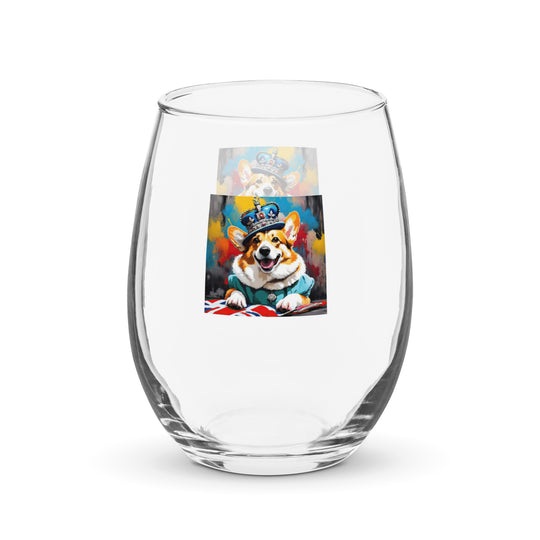 Pembroke Welsh Corgi- Stemless wine glass v2