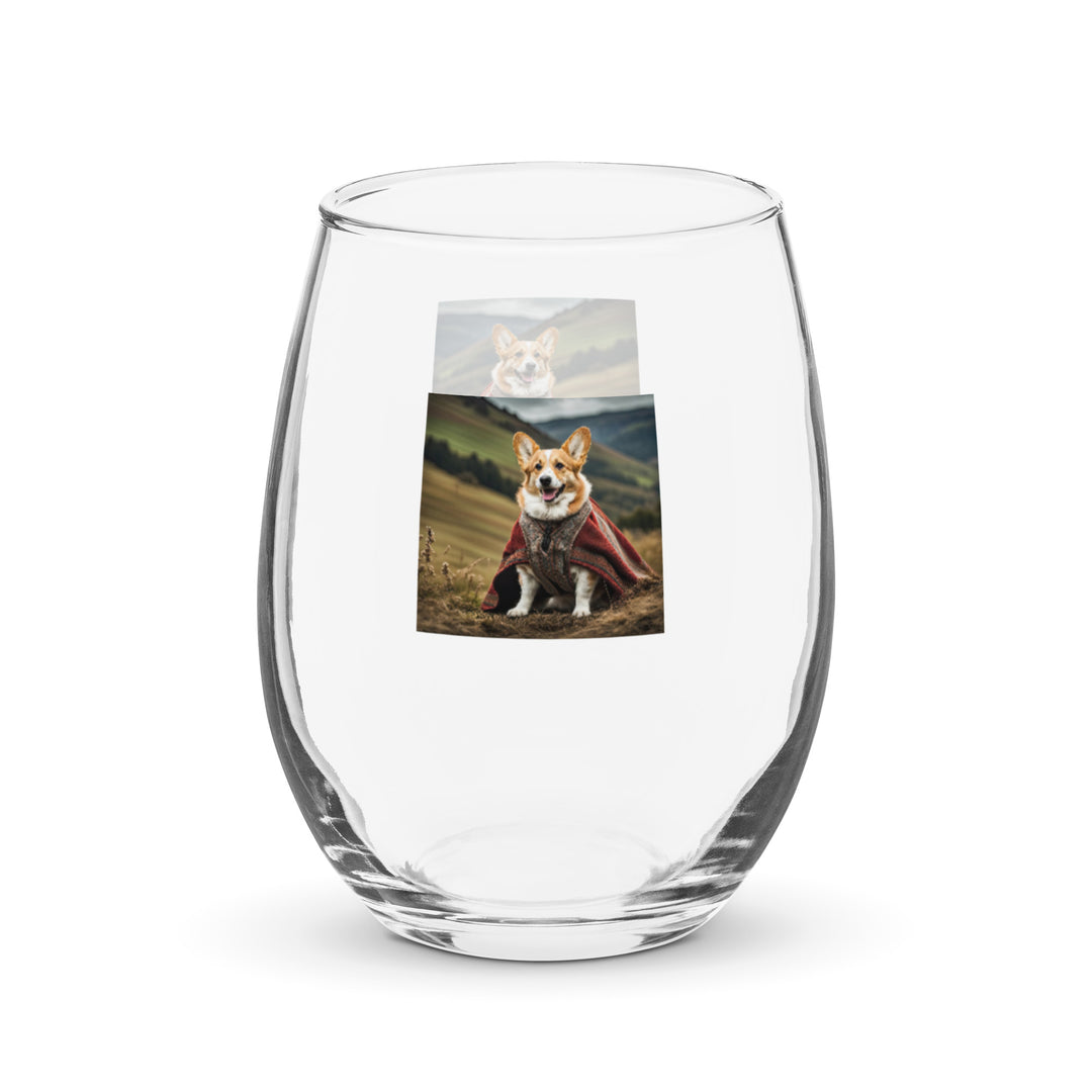 Pembroke Welsh Corgi- Stemless wine glass v4