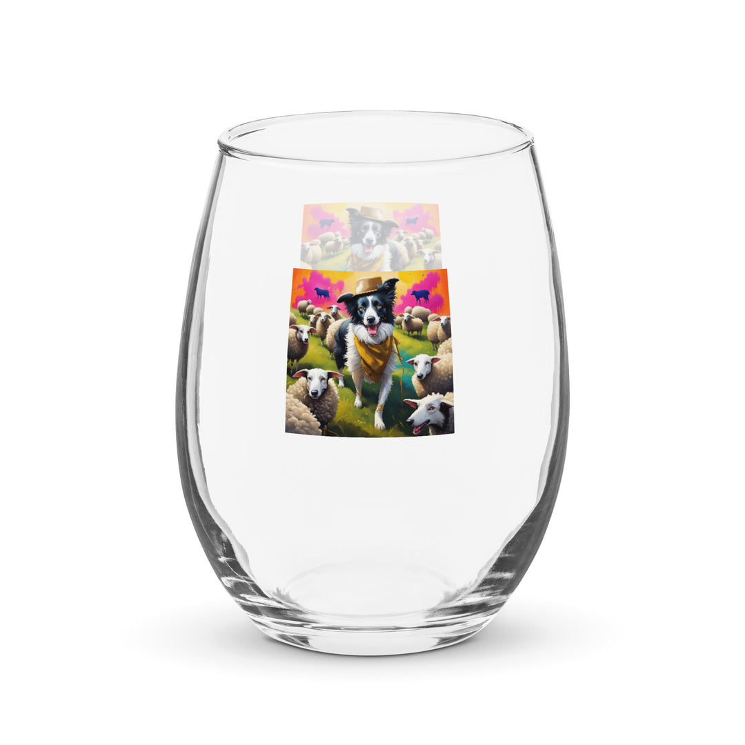 Australian Shepherd- Stemless wine glass v2