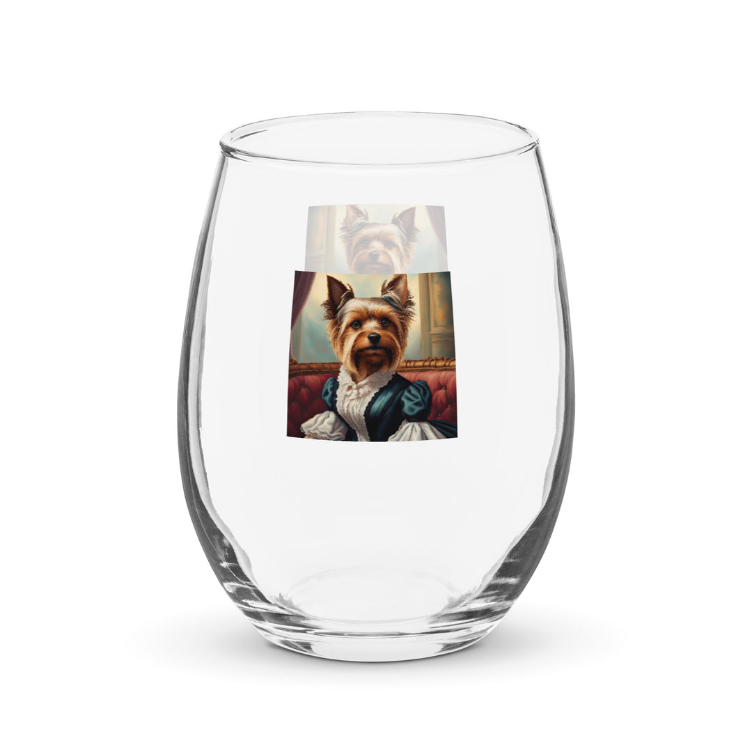 Yorkshire Terrier- Stemless wine glass v2