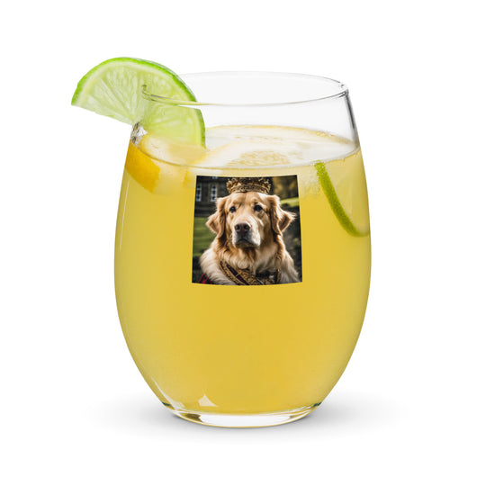 Golden Retriever- Stemless wine glass v2