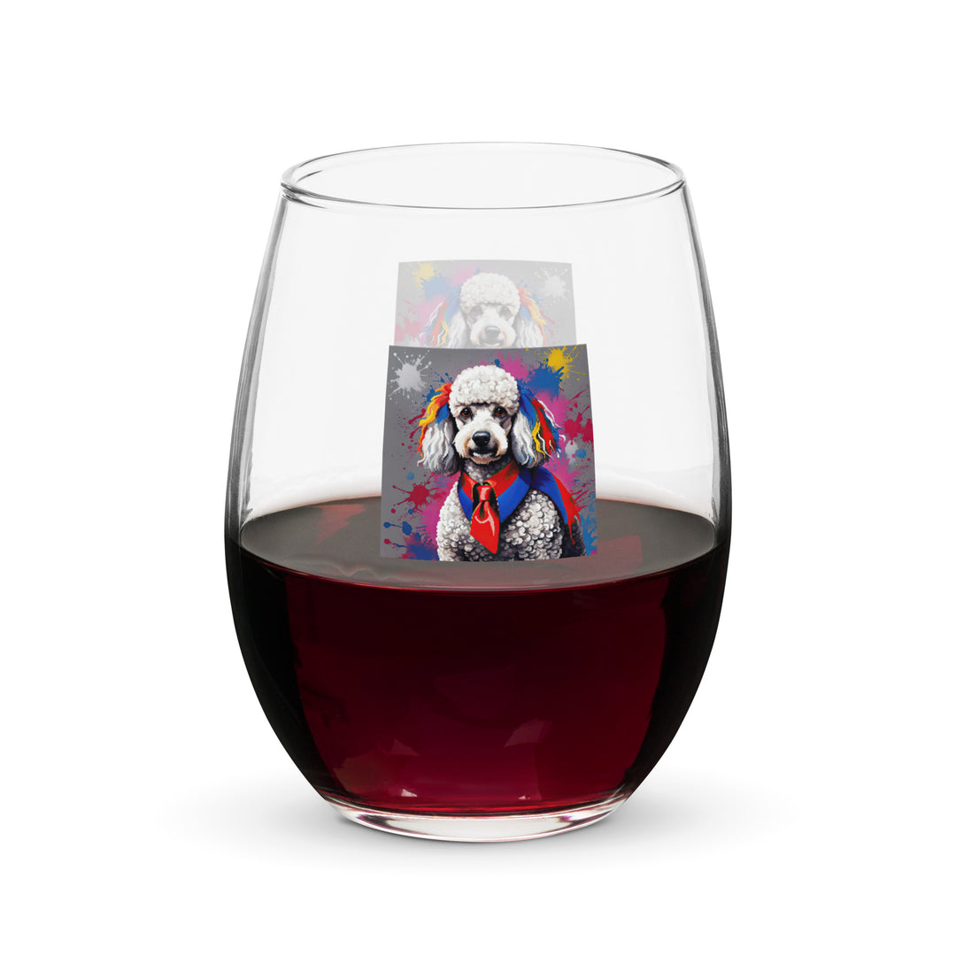 Poodle- Stemless Wine Glass v5