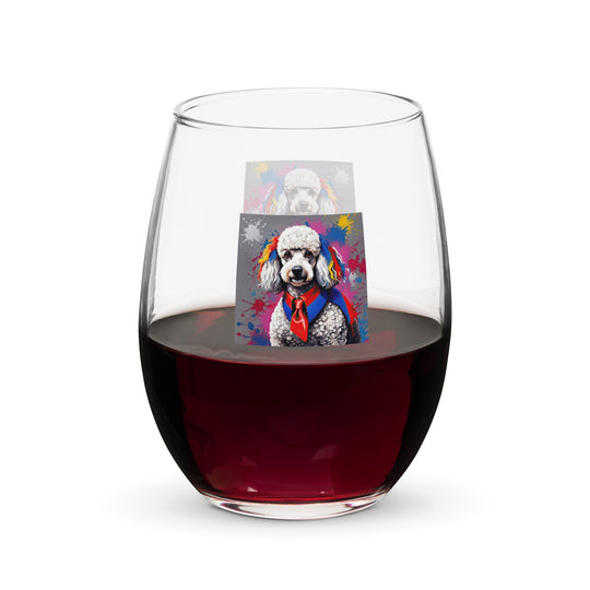 Poodle- Stemless Wine Glass v5