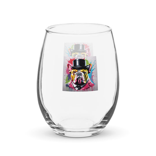 Bulldog- Stemless wine glass v2