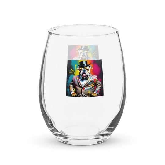 Bulldog- Stemless wine glass v3