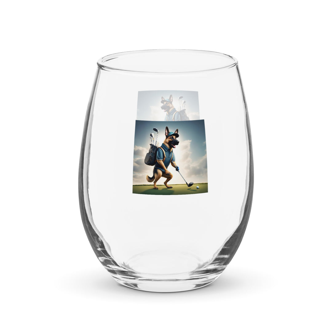 German Shepherd- Stemless wine glass v5