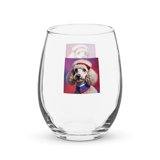Poodle- Stemless Wine Glass