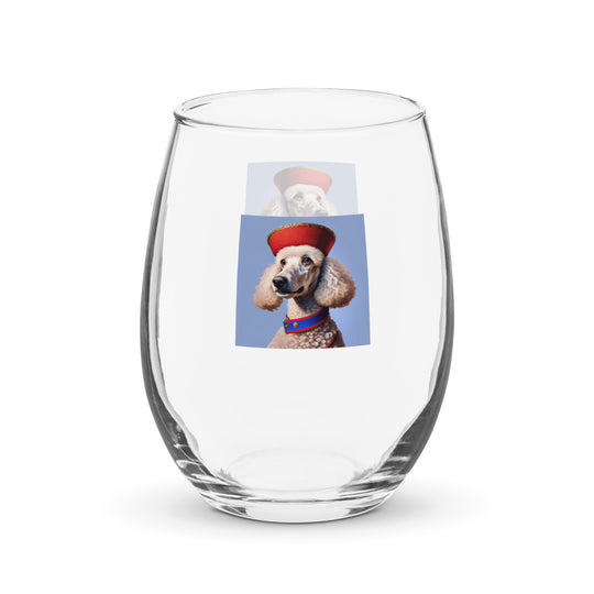 Poodle- Stemless Wine Glass v4