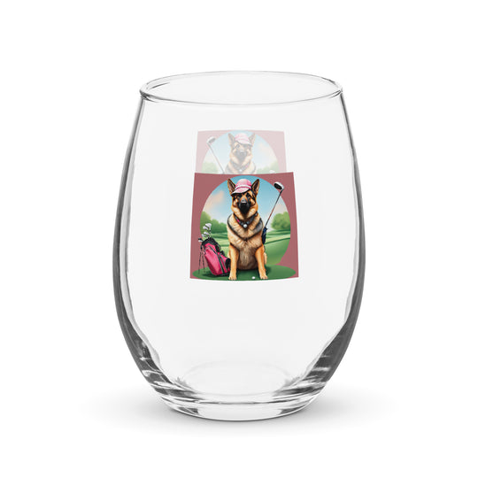 German Shepherd- Stemless wine glass v3