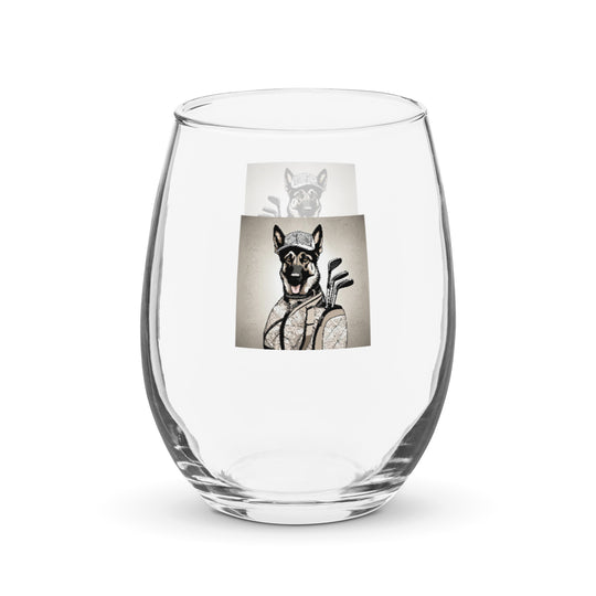 German Shepherd- Stemless wine glass v4