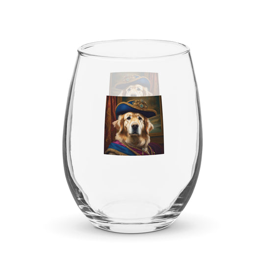 Golden Retriever- Stemless wine glass v5