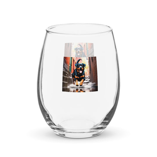 Rottweiler- Stemless wine glass v2