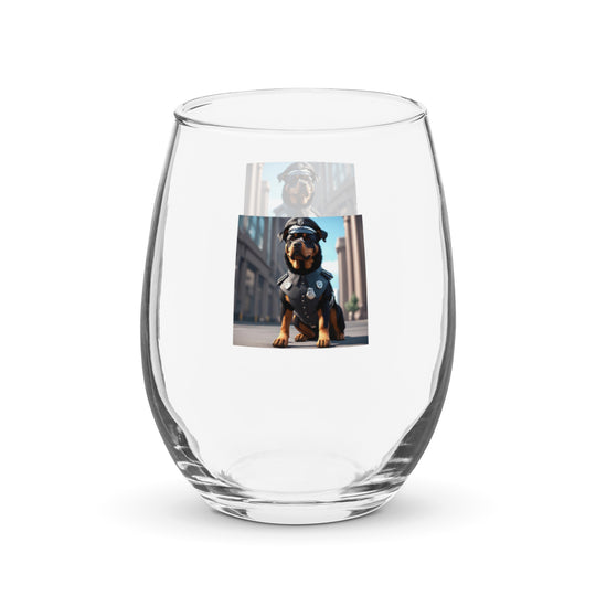 Rottweiler- Stemless wine glass v3