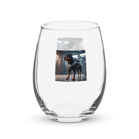 Rottweiler- Stemless wine glass v4