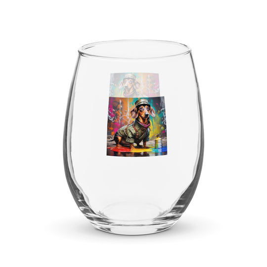 Dachshund- Stemless Wine Glass