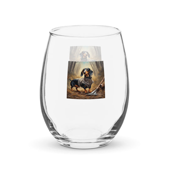 Dachshund- Stemless Wine Glass v2