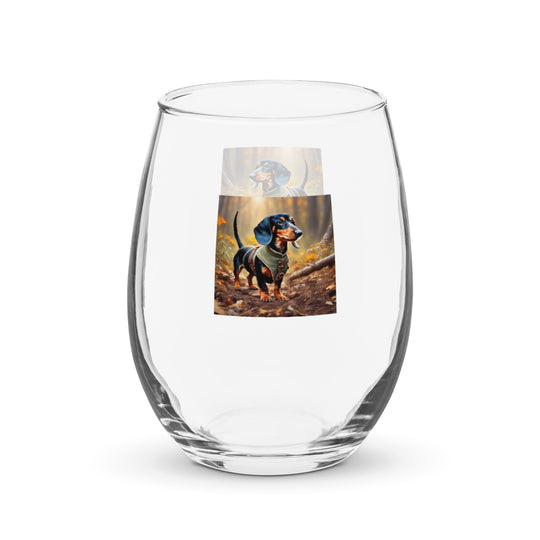 Dachshund- Stemless Wine Glass v3