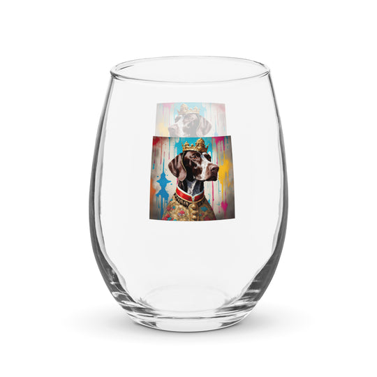 German Shorthaired Pointer- Stemless wine glass