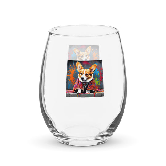 Pembroke Welsh Corgi- Stemless wine glass v3