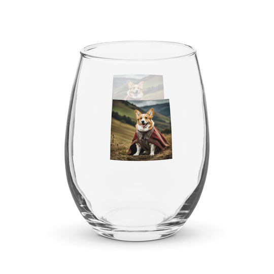 Pembroke Welsh Corgi- Stemless wine glass v4