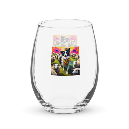 Australian Shepherd- Stemless wine glass v2