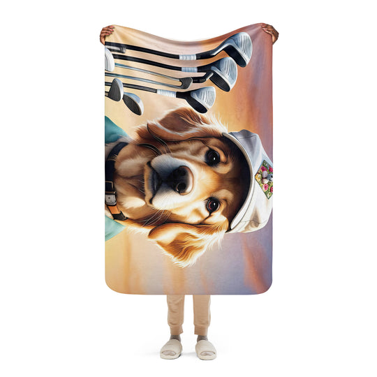 Golden Retriever Golfer- Sherpa blanket