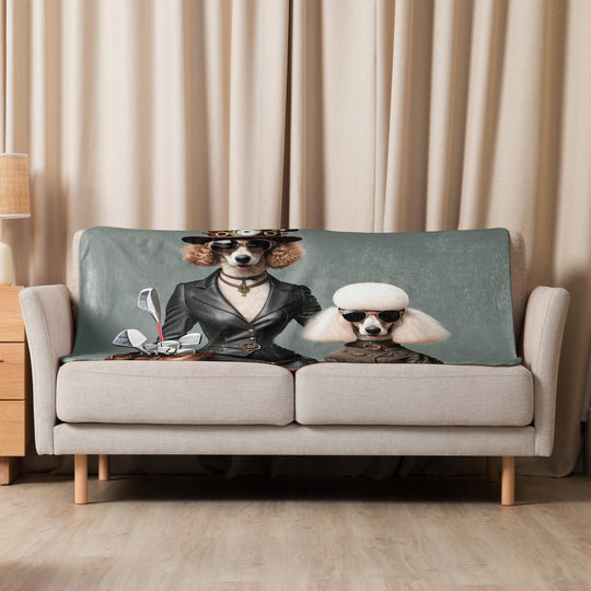 Poodle Golfer- Sherpa blanket v2