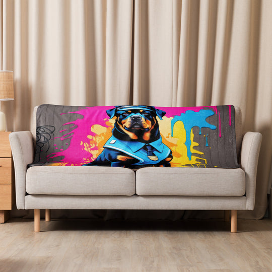 Rottweiler- Sherpa blanket