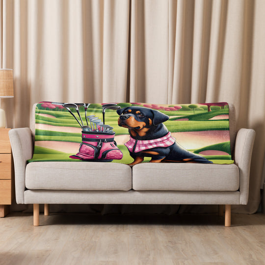 Rottweiler Golfer- Sherpa blanket