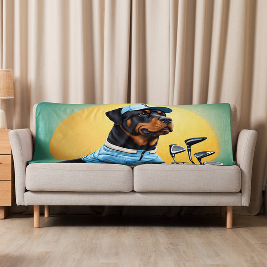 Rottweiler Golfer- Sherpa blanket v2