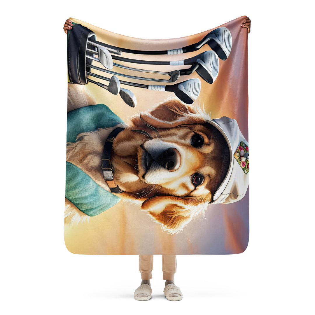 Golden Retriever Golfer- Sherpa blanket