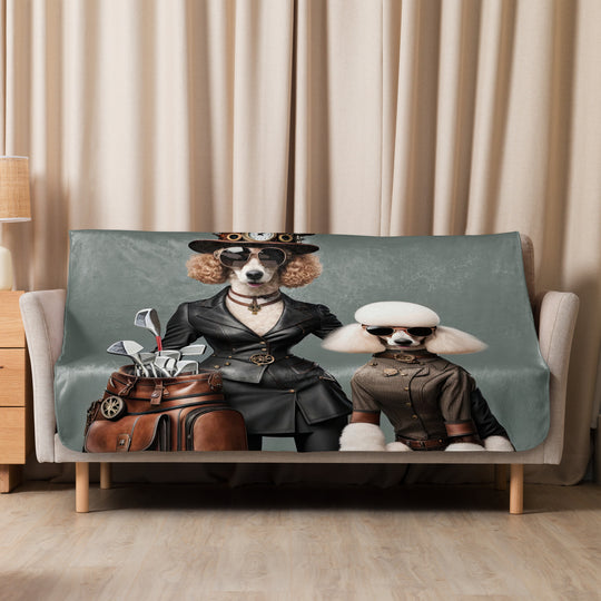 Poodle Golfer- Sherpa blanket v2