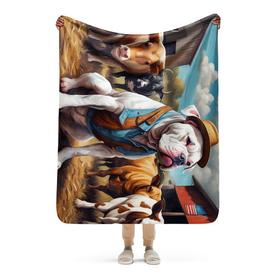 American Bulldog- Sherpa blanket v2