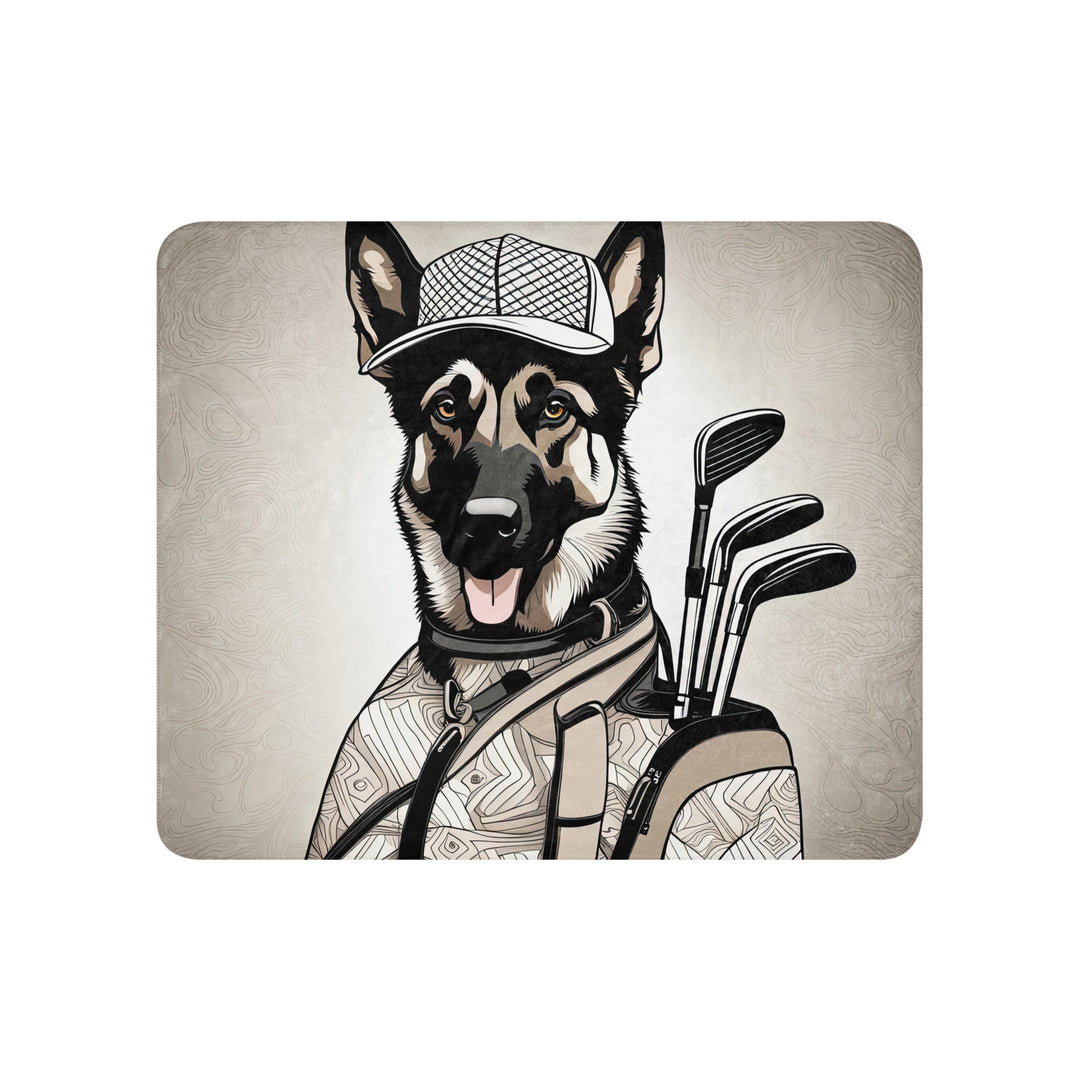 German Shepherd Golfer- Sherpa blanket v4