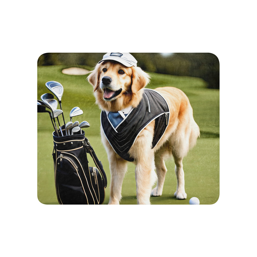 Golden Retriever Golfer- Sherpa blanket v3