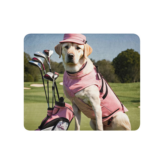 Golden Retriever Golfer- Sherpa blanket v5