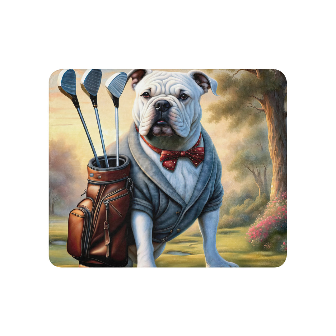 Bulldog Golfer- Sherpa blanket v4