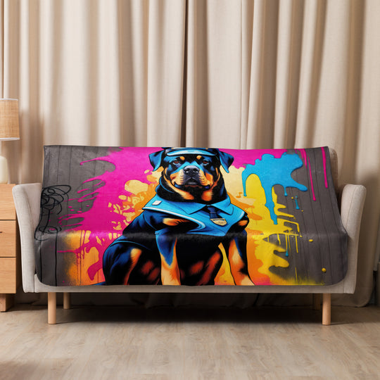 Rottweiler- Sherpa blanket