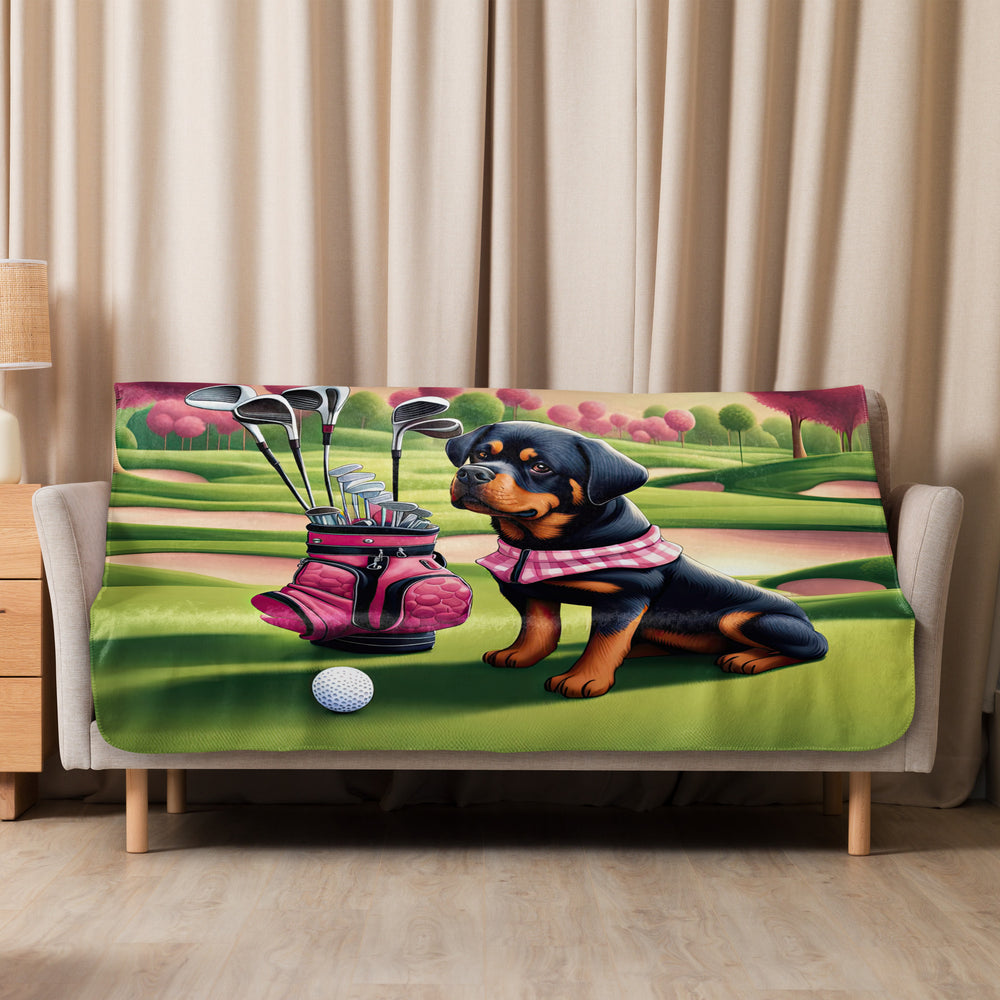 Rottweiler Golfer- Sherpa blanket