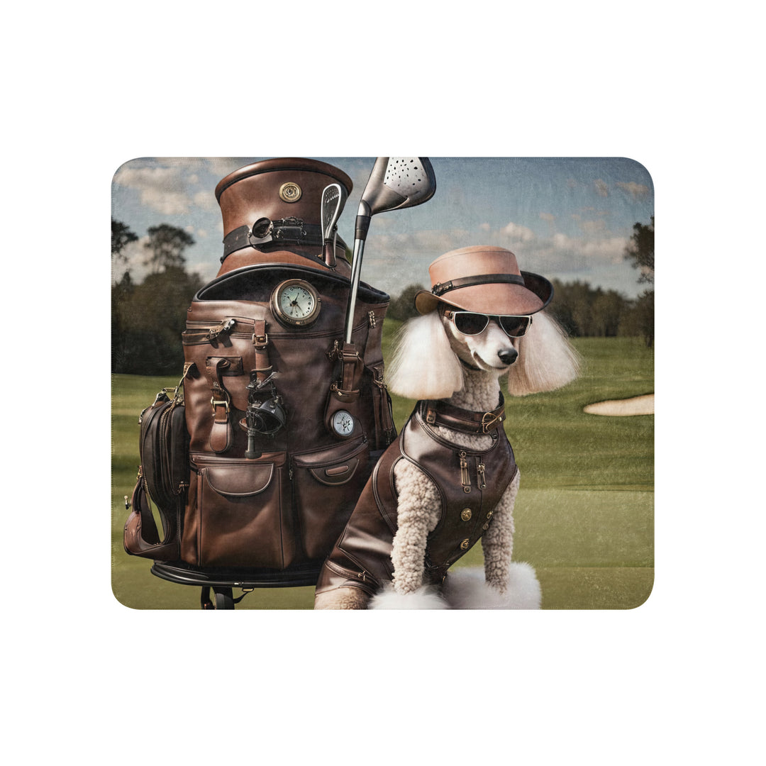 Poodle Golfer- Sherpa blanket v3
